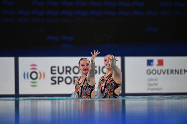 France, Paris, Centre Aquatique Olympique Metropole du Grand Paris, 31.07.2026, European Aquatics Championships Artistic Swimming - Day 1 - Duet Free Preliminary, Anna-Sophia Aeschbacher and Ixchel Honer of Switzerland Photo by Eibner Pressefoto Tino Henschel European Aquatics Championships Artistic Swimming - Day 1 - Duet Free Preliminary Paris *** France, Paris, Centre Aquatique Olympique Metropole du Grand Paris, July 31, 2026, European Aquatics Championships, Artistic Swimming, Day 1, Duet Free Preliminary, Anna Sophia Aeschbacher and Ixchel Honer of Switzerland Photo by Eibner Pressefoto Tino Henschel European Aquatics Championships Artistic Swimming Day 1 Duet Free Preliminary Paris Copyright: xEibnerxPressefotox