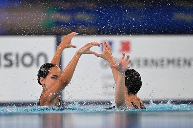 France, Paris, Centre Aquatique Olympique Metropole du Grand Paris, 31.07.2026, European Aquatics Championships Artistic Swimming - Day 1 - Duet Free Preliminary, Raya Furnadzhieva and Lora Zheynova of Bulgaria Photo by Eibner Pressefoto Tino Henschel European Aquatics Championships Artistic Swimming - Day 1 - Duet Free Preliminary Paris *** France, Paris, Centre Aquatique Olympique Metropole du Grand Paris, July 31, 2026, European Aquatics Championships, Artistic Swimming, Day 1, Duet Free Preliminary: Raya Furnadzhieva and Lora Zheynova of Bulgaria. Photo by Eibner Pressefoto, Tino Henschel. European Aquatics Championships, Artistic Swimming, Day 1, Duet Free Preliminary, Paris Copyright: xEibnerxPressefotox