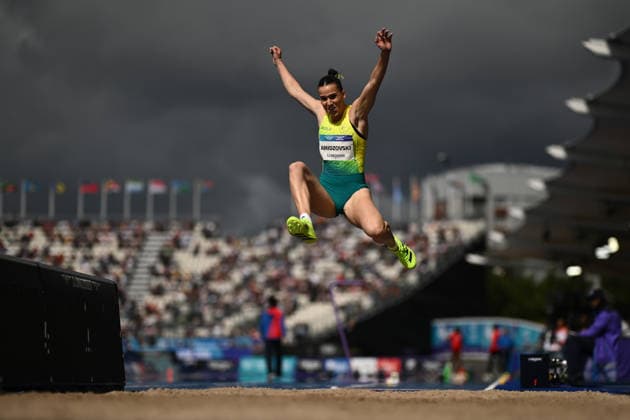 COM26 ATHLETICS, Delta Amidzovski of Australia competes in the Women s Long Jump Qualifying during the Glasgow 2026 Commonwealth Games at Scotstoun Stadium in Glasgow, Scotland, Friday, July 31, 2026. ( NO ARCHIVING, EDITORIAL USE ONLY Glasgow United Kingdom  Copyright: xJOELxCARRETTx 20260731148680627509