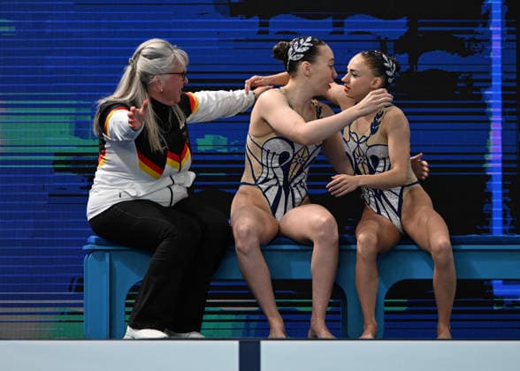 Sport Bilder des Tages France, Paris, Centre Aquatique Olympique Metropole du Grand Paris, 31.07.2026, European Aquatics Championships Artistic Swimming - Day 1 - Duet Free Preliminary, Klara Bleyer and Maria Denisov of Germany Photo by Eibner Pressefoto Tino Henschel European Aquatics Championships Artistic Swimming - Day 1 - Duet Free Preliminary Paris *** France, Paris, Centre Aquatique Olympique Metropole du Grand Paris, July 31, 2026, European Aquatics Championships, Artistic Swimming, Day 1, Duet Free Preliminary, Klara Bleyer and Maria Denisov of Germany. Photo by Eibner Pressefoto, Tino Henschel. European Aquatics Championships, Artistic Swimming, Day 1, Duet Free Preliminary, Paris Copyright: xEibnerxPressefotox