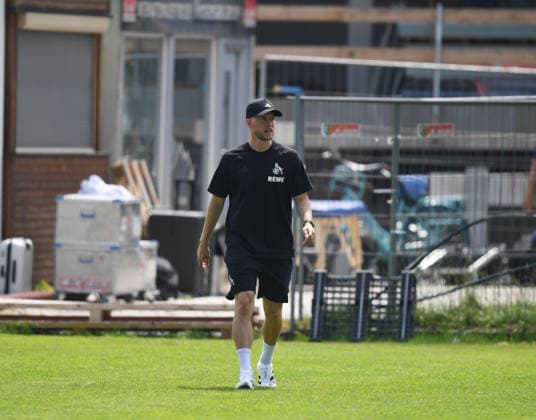 31.07.2026, xophax, Fussball 1.Bundesliga, 1.FC Koeln Trainingslager . Mannschaft des 1.FC Köln in Kitzbühel .Training in Sankt Johann. Freundschaftsspiel St.Johann in Tirol gegen Hertha BSC. 1.FC Köln - Hertha. Trainer Rene Wagner ( 1.FC Köln ) Kitzbühel *** July 31, 2026, xophax, Soccer, Bundesliga 1, 1. FC Köln Training Camp: 1. FC Köln team in Kitzbühel; training in Sankt Johann; friendly match in St. Johann in Tirol against Hertha BSC; 1. FC Köln; Hertha; Coach Rene Wagner; 1. FC Köln; Kitzbühel