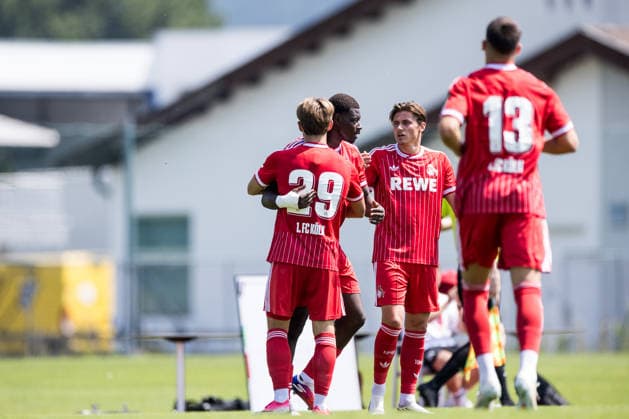 ST. JOHANN IN TIROL, AUSTRIA - JULY 31: Ragnar Ache (1. FC Koeln, 9) celebrates scoring the 1:0 goal during a friendly game between 1. FC Koeln vs. Hertha BSC Berlin at trainings camp of 1. FC Koeln in Kitzbuehel of season 2026 27 at Koasastadion on July 31, 2026 in St. Johann in Tirol, Austria. Austria Copyright: xSteffiexWunderlx