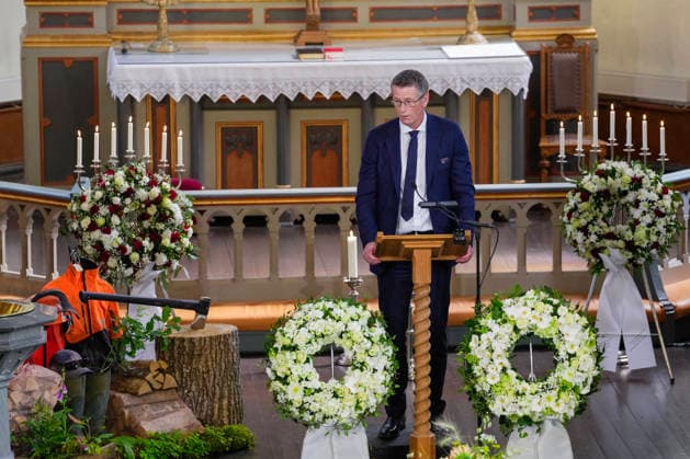 Funeral for rower Olaf Tufte Horten 20260731. Top sports manager in Olympiatoppen Tore ovrebo gives a memorial speech during Olaf Karl Tufte s funeral in Horten church on Friday. Photo: Terje Bendiksby NTB POOL Horten Norway EDITORIAL USE ONLY. RESTRICTED USE FOR BETTING COMPANIES Ref:_SPOKETpF0lzLJQ.jpg *** Funeral for rower Olaf Tufte, Horten, July 31, 2026. Top sports manager at Olympiatoppen, Tore Ovrebo, delivers a eulogy during Olaf Karl Tufte’s funeral at Horten Church on Friday. Photo: Terje Bendiksby, NTB POOL, Horten, Norway. EDITORIAL USE ONLY. RESTRICTED USE FOR BETTING COMPANIES  Copyright: xTerjexBendiksbyx xNTBx