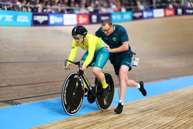 Glasgow 2026 Commonwealth Games Picture by Alex Whitehead SWpix.com - 31 07 2026 - Glasgow 2026 Commonwealth Games - Track cycling, Rad, Radsport, Bahnrad, Bahn and Para Track Cycling - Sir Chris Hoy Velodrome, Glasgow, Scotland - Women s Sprint Qualifying - Alessia McCaig of Australia Glasgow Sir Chris Hoy Velodrome Scotland Copyright: x xSWpix.comx(t axPhotographyxHubxLtd)xAlexxWhitehead SWpix.comx SWP-3030-16326