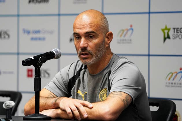 HONGKONG-SOCCER FOOTBALL-FEST Enzo Maresca, a coach of Manchester City F.C. during Pre-Match press conference, PK, Pressekonferenz at Kai Tan Stadium during the Hong Kong Football Festival 2026 in Hong Kong, July 31, 2026. NEXPHER Vernon Yuen HONG KONG