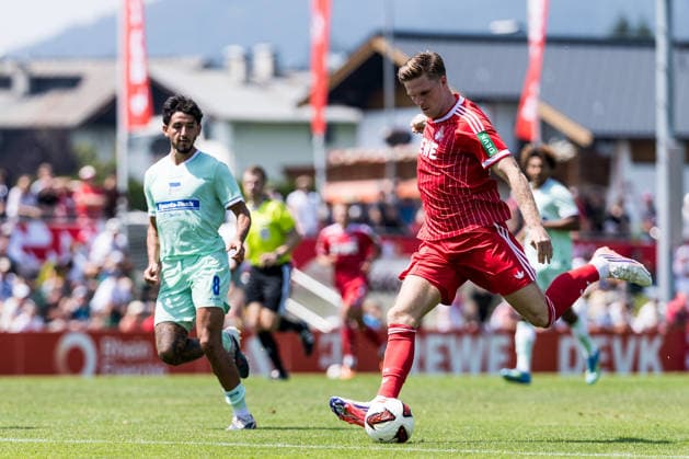 ST. JOHANN IN TIROL, AUSTRIA - JULY 31: Marius Buelter (Bülter, Bulter, 1. FC Koeln, 30) controls the ball during a friendly game between 1. FC Koeln vs. Hertha BSC Berlin at trainings camp of 1. FC Koeln in Kitzbuehel of season 2026 27 at Koasastadion on July 31, 2026 in St. Johann in Tirol, Austria. Austria Copyright: xSteffiexWunderlx