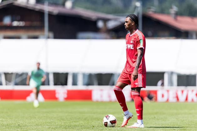 ST. JOHANN IN TIROL, AUSTRIA - JULY 31: Reigan Heskey (1. FC Koeln, 11) controls the ball during a friendly game between 1. FC Koeln vs. Hertha BSC Berlin at trainings camp of 1. FC Koeln in Kitzbuehel of season 2026 27 at Koasastadion on July 31, 2026 in St. Johann in Tirol, Austria. Austria Copyright: xSteffiexWunderlx