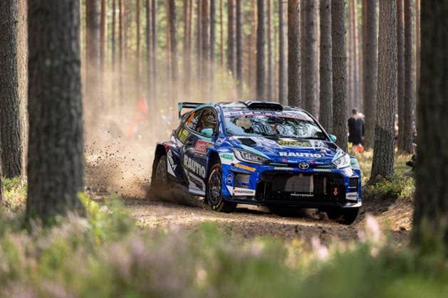 IPA87133758 - Roope Korhonen (FIN) and Anssi Viinikka (FIN) in a Toyota GR Yaris Rally2 from Rautio Motorsport in action during the FIA WRC, Motorsport Rallye, WM SECTO RALLY FINLAND in Jyväskylä, Finland, July 30–August 2, 2026.  Copyright: xFedericoxManoni IPAxSportx xx 87133758