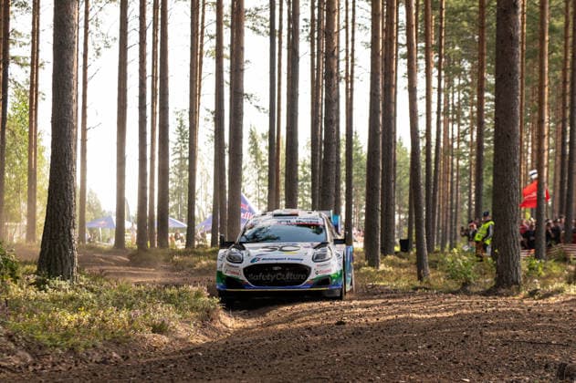 IPA87133764 - Jon Armstrong (IRL) and Shane Byrne (IRL) in an M Ford World Rally Team Ford Puma Rally1 in action during the FIA WRC, Motorsport Rallye, WM SECTO RALLY FINLAND in Jyväskylä, Finland, July 30–August 2, 2026.  Copyright: xFedericoxManoni IPAxSportx xx 87133764