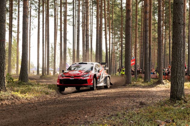 IPA87133779 - Oliver Solberg (SWE) and Elliott Edmondson (GBR) in a Toyota GR Yaris Rally1 from Toyota Gazoo Racing WRT in action during the FIA WRC, Motorsport Rallye, WM SECTO RALLY FINLAND in Jyväskylä, Finland, July 30–August 2, 2026.  Copyright: xFedericoxManoni IPAxSportx xx 87133779