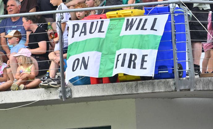 31.07.2026 - Fussball - Saison 2026 2027 - Testspiel Freundschaftsspiel Vorbereitungsspiel - SC Freiburg - SpVgg Greuther Fürth ( Kleeblatt ) - - Sportfoto Zink - xwoxzix - regulations prohibit any use of photographs as image sequences and or quasi-video - only for editorial use - Zaunfahne für Paul Will (13, SpVgg Greuther Fürth ) *** July 31, 2026 Soccer Season 2026–2027 Exhibition Match Friendly Match Preseason Match SC Freiburg SpVgg Greuther Fürth Kleeblatt Sports Photo Zink xwoxzix Regulations prohibit any use of photographs as image sequences and or quasi-video; for editorial use only Zaunffor Paul Will 13, SpVgg Greuther Fürth