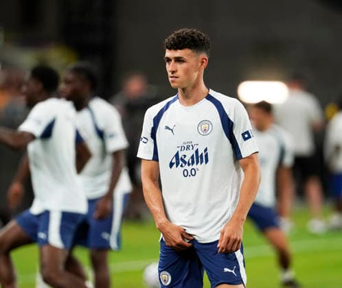 HONGKONG-SOCCER FOOTBALL-FEST Phil Foden of Manchester City during open training at Kai Tan Stadium during the Hong Kong Football Festival 2026 in Hong Kong, July 31, 2026. NEXPHER Vernon Yuen HONG KONG