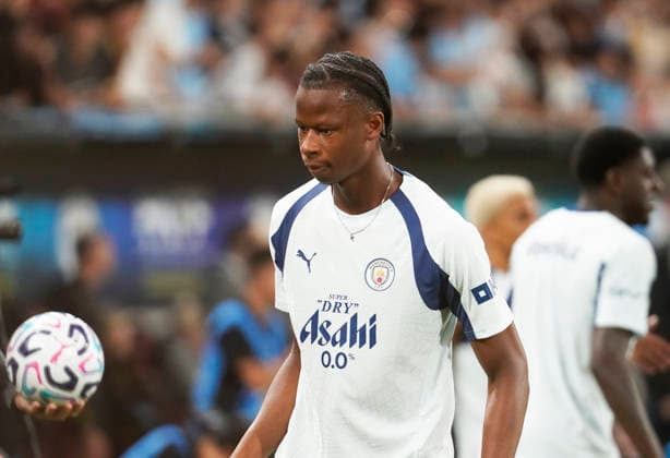 HONGKONG-SOCCER FOOTBALL-FEST Stephen Mfuni of Manchester City during open training at Kai Tan Stadium during the Hong Kong Football Festival 2026 in Hong Kong, July 31, 2026. NEXPHER Vernon Yuen HONG KONG
