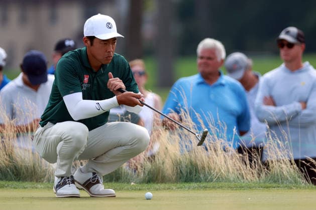 U.S. Senior Open Championship DETROIT, MICHIGAN - JULY 30: Jeffrey Kang of Los Angeles, California lines up his putt on the 16th green during the first round of the Rocket Classic 2026 at the Detroit Golf Club in Detroit, Michigan, USA, July 30, 2026. Detoit Michian United States  Copyright: xAmyxLemusx originalFilename:lemus-ussenior260730_np7Yi.jpg