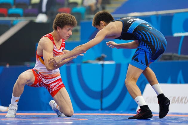 U17, U 17 Wrestling World Championships 55kg FS - Jakhongir Tulkunov (UZB) df. Davit Baleyan (ARM) *** U17 Wrestling World Championships, 55 kg Freestyle: Jakhongir Tulkunov (UZB) def. Davit Baleyan (ARM) Copyright: xKostadinxAndonovx UWW-U17-WC-BAKU-2026