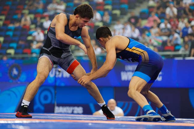 U17, U 17 Wrestling World Championships 65kg FS - Shokhiddin Aliev (UZB) df. Sam Keyvan Arshadghasabsaraei (IRI) *** U17 Wrestling World Championships, 65 kg Freestyle: Shokhiddin Aliev (UZB) def. Sam Keyvan Arshadghasabsaraei (IRI) Copyright: xKostadinxAndonovx UWW-U17-WC-BAKU-2026