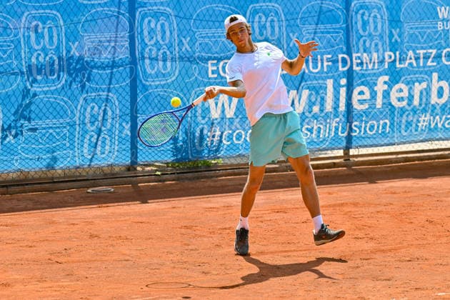 Tennis 1. Bundesliga Herren; TC Augsburg Siebentisch - TK GW Mannheim, 31.07.2026 AUGSBURG, GERMANY - 31. JULY: im Bild Niels McDONALD vom TC GW Mannheim während dem Match der 1. Bundesliga Herren zwischen dem TC Augsburg und dem TK GW Mannheim am 6. Spieltag *** Men s Tennis 1st Bundesliga: TC Augsburg Siebentisch vs. TK GW Mannheim, July 31, 2026, AUGSBURG, GERMANY, July 31. Pictured: Niels McDONALD of TC GW Mannheim during the Men’s 1st Bundesliga match between TC Augsburg and TK GW Mannheim on Matchday 6. Copyright: xBEAUTIFULxSPORTS Goldbergx