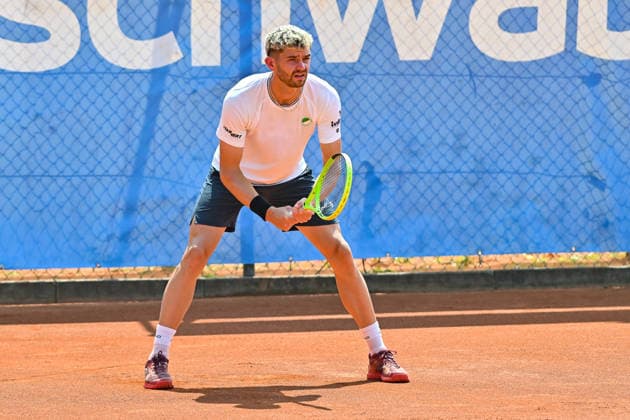 Tennis 1. Bundesliga Herren; TC Augsburg Siebentisch - TK GW Mannheim, 31.07.2026 AUGSBURG, GERMANY - 31. JULY: im Bild Jerome KYM vom TC GW Mannheim während dem Match der 1. Bundesliga Herren zwischen dem TC Augsburg und dem TK GW Mannheim am 6. Spieltag *** Men s Tennis 1st Bundesliga: TC Augsburg Siebentisch vs. TK GW Mannheim, July 31, 2026, AUGSBURG, GERMANY, July 31. Pictured: Jerome KYM of TC GW Mannheim during the Men’s 1st Bundesliga match between TC Augsburg and TK GW Mannheim on Matchday 6. Copyright: xBEAUTIFULxSPORTS Goldbergx