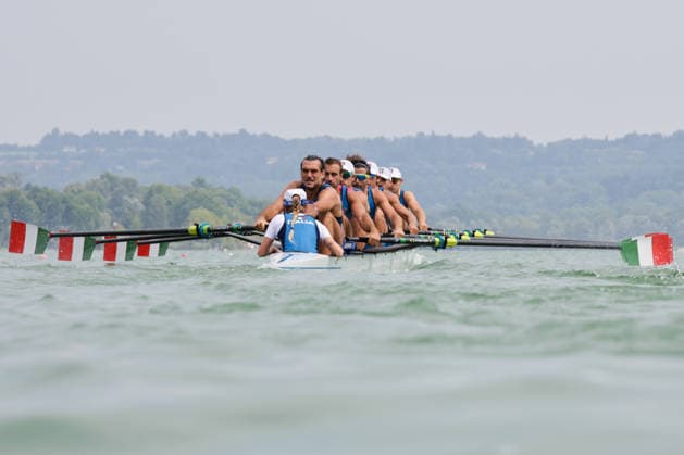 RECORD DATE NOT STATED 31st July 2026; Lake Varese, Varese, Lombardy, Italy; 2026 European Rowing Championships, Day One; Heat; Men& x2019;s Eight (M8+), Italy AnthonyxBenoit