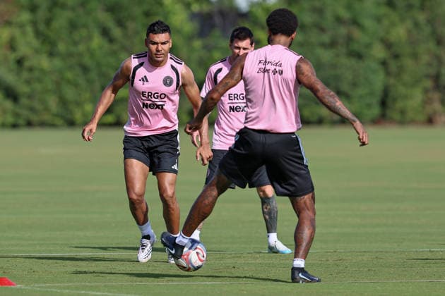 FORT LAUDERDALE, FL - JULY 31: Casimiro (5) of Inter Miami CF is seen during an Inter Miami Training Session at Florida Blue Training Center on July 31, 2026 in Fort Lauderdale, Florida. (Photo by Chris Arjoon Icon Sportswire) SOCCER: JULY 31 Inter Miami CF Training EDITORIAL USE ONLY Icon26073100000008
