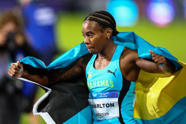 RECORD DATE NOT STATED 30th July 2026; Glasgow, Scotland; 2026 Commonwealth Games, Day Eight; Scotstoun Stadium, Womens 100m Hurdles, Devynne Charlton (BAH) wins RogerxEvans