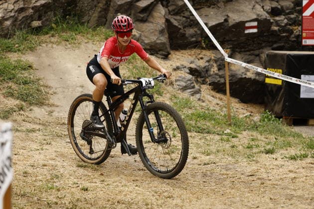 31.07.2026, Monteceneri, Monte Ceneri, 2026 UEC MTB European Championship, EM, Europameisterschaft XCR Team Relay s Final (cross country team relay) Nazife Tuncel 8A (TUR, Junior Women) Monteceneri Monte Ceneri Ticino Switzerland *** July 31, 2026, Monteceneri, Monte Ceneri, 2026 UEC MTB European Championship XCR Team Relay Final—Cross-Country Team Relay: Nazife Tuncel 8A TUR, Junior Women, Monteceneri, Monte Ceneri, Ticino, Switzerland Copyright: xJustPictures.ch FrancescoxMinghettix jp-en-FrMi-_NG_0049