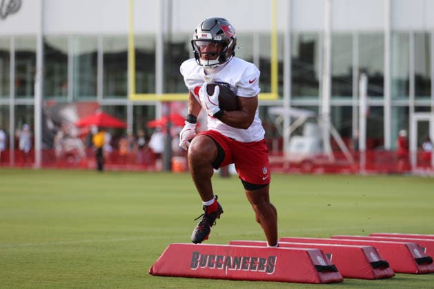 July 31, 2026: Tampa Bay Buccaneers running back Josh Williams (18) during training camp at AdventHeath Training Center in Tampa, FL. Taylor McFee CSM Tampa USA - ZUMAc04_ 20260731_zma_c04_031 Copyright: xTaylorxMcfeex