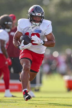 July 31, 2026: Tampa Bay Buccaneers running back Josh Williams (18) during training camp at AdventHeath Training Center in Tampa, FL. Taylor McFee CSM Tampa USA - ZUMAc04_ 20260731_zma_c04_033 Copyright: xTaylorxMcfeex