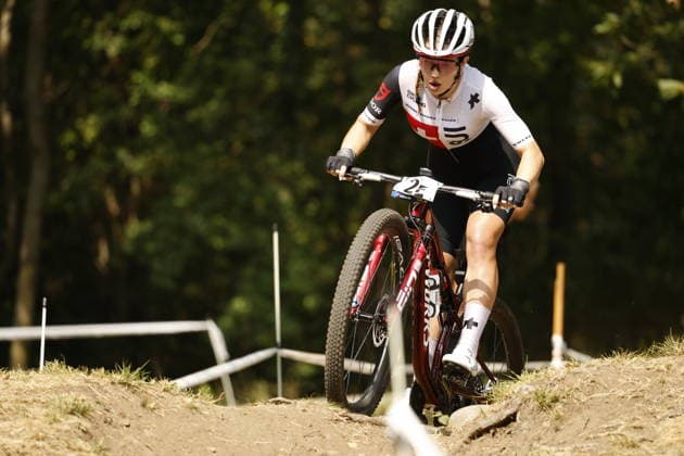 31.07.2026, Monteceneri, Monte Ceneri, 2026 UEC MTB European Championship, EM, Europameisterschaft XCR Team Relay s Final (cross country team relay) Anja Grossmann 2E (SUI, Junior Women) Monteceneri Monte Ceneri Ticino Switzerland *** July 31, 2026, Monteceneri, Monte Ceneri, 2026 UEC MTB European Championship XCR Team Relay Final—Cross-Country Team Relay: Anja Grossmann, 2nd place, SUI, Junior Women, Monteceneri, Monte Ceneri, Ticino, Switzerland Copyright: xJustPictures.ch FrancescoxMinghettix jp-en-FrMi-_NG_0488