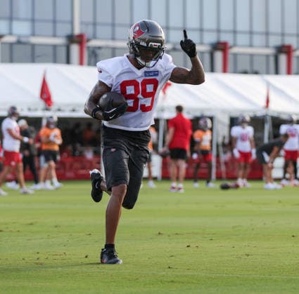 July 31, 2026: Tampa Bay Buccaneers wide receiver Dennis Houston (89) during training camp at AdventHeath Training Center in Tampa, FL. Taylor McFee CSM NFL, American Football Herren, USA 2026: Tampa Bay Buccaneers Training Camp JUL 31  - ZUMAc04_ 20260731_zma_c04_056 Copyright: xTaylorxMcfeex