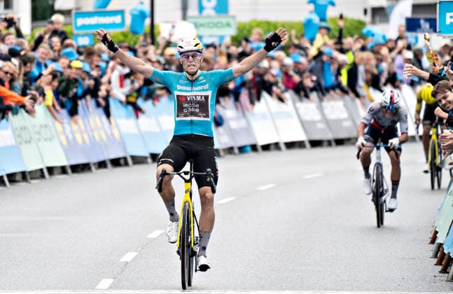 DENMARK PostNord Danmark Rundt - Stage 3 Wout Van Aert, Team Visma Lease a Bike wins stage 3 of PostNord Danmark Rundt Friday July 31, 2026. The stage is 202.9 kilometers long and runs from Fredericia to Vejle. , Vejle Denmark *** DENMARK PostNord Danmark Rundt Stage 3 Wout Van Aert of Team Visma Lease a Bike wins Stage 3 of the PostNord Danmark Rundt on Friday, July 31, 2026. The stage is 202.9 kilometers long and runs from Fredericia to Vejle, Vejle, Denmark.  Copyright: HenningxBagger HenningxBaggerx spdk20260731-183131-L
