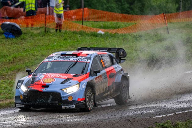 IPA87139506 - Adrien Fourmaux (FRA) and Alexandre Coria (FRA) in a Hyundai i20 N Rally1 from the Hyundai Shell Mobis World Rally Team in action during the FIA WRC, Motorsport Rallye, WM SECTO RALLY FINLAND in Jyväskylä, Finland, July 30–August 2, 2026.  Copyright: xFedericoxManoni IPAxSportx xx 87139506