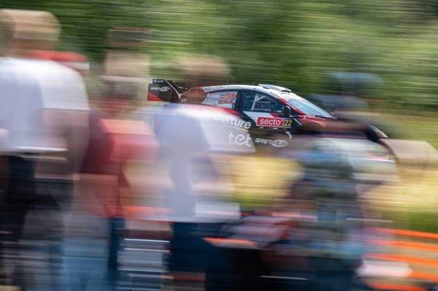 IPA87139524 - M?rti?ö Sesks (LAT) and Ren?rs Francis (LAT) in an M Ford World Rally Team Ford Puma Rally1 in action during the FIA WRC, Motorsport Rallye, WM Secto Rally Finland in Jyväskylä, Finland, July 30–August 2, 2026.  Copyright: xFedericoxManoni IPAxSportx xx 87139524