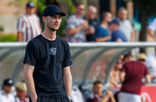 31.07.2026 - Fussball - Saison 2026 2027 - Regionalliga Bayern - 02. Spieltag: 1. FC Nürnberg FCN II ( Club ) - SpVgg Unterhaching - DaMa - xdaxmax - Janek Frensch ( Trainer SpVgg Unterhaching ) nachdenklich enttäuscht Enttäuschung *** July 31, 2026 Soccer Season 2026–2027 Bavarian Regional League 02 Matchday 1 FC Nürnberg FCN II Club SpVgg Unterhaching Women s Team xdaxmax Janek Frensch, SpVgg Unterhaching coach, pensive and disappointed Disappointuschung