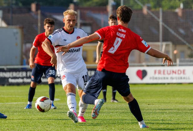 31.07.2026 - Fussball - Saison 2026 2027 - Regionalliga Bayern - 02. Spieltag: 1. FC Nürnberg FCN II ( Club ) - SpVgg Unterhaching - DaMa - xdaxmax - Benedikt Kirsch (10, 1. FC Nürnberg FCN II ) Jeroen Krupa (9, SpVgg Unterhaching ) *** July 31, 2026 Soccer Season 2026–2027 Bavarian Regional League Matchday 02 1. FC Nürnberg FCN II vs. SpVgg Unterhaching Women s Team xdaxmax Benedikt Kirsch 10, 1 FC Nuremberg FCN II Jeroen Krupa 9, SpVgg Unterhaching