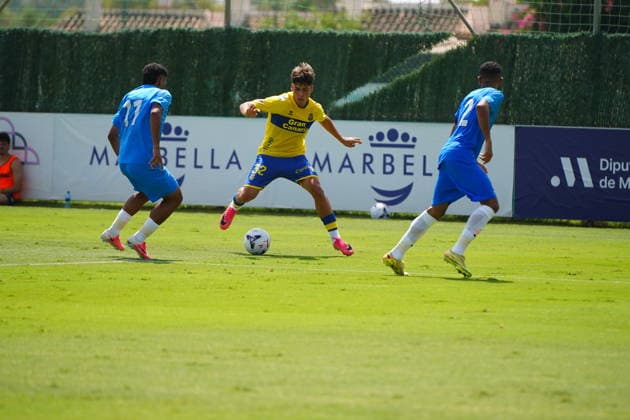 Rafa Cruz of Las Palmas during the friendly match between Las Palmas UD v Neom SC played at the Marbella Football Center, on July 31, 2026 in Spain Spain *** Rafa Cruz of Las Palmas during the friendly match between Las Palmas UD and Neom SC played at the Marbella Football Center on July 31, 2026, in Spain Copyright: xCristobalxOrtegax xAgenciaxLOFx