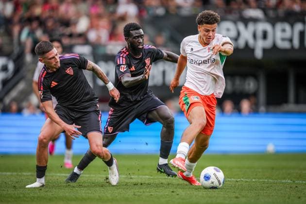 NIJMEGEN , 31-07-2026 , Stadium De Goffert , season 2026 2027 , Dutch pre season football , match between NEC Nijmegen and Sevilla FC , picture shows NEC Nijmegen player Clement Bischoff NEC - Sevilla (friendly)  x205353656x Copyright: