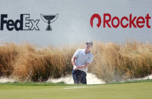 U.S. Senior Open Championship DETROIT, MICHIGAN - JULY 31: Matt McCarty of Scottsdale, Arizona hits from the bunker on the 17th hole during the second round of the Rocket Classic 2026 at the Detroit Golf Club in Detroit, Michigan, USA, July 31, 2026. Detoit Michian United States  Copyright: xAmyxLemusx originalFilename:lemus-ussenior260731_nprVX.jpg