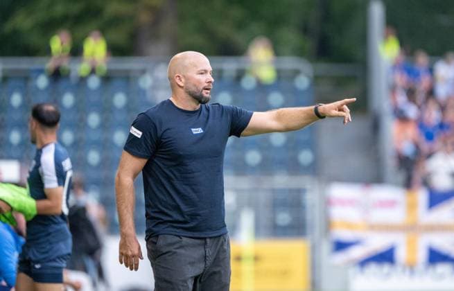 Fussball, Herren, Saison 2026 2027, Regionalliga Nordost (2. Spieltag), SV Babelsberg 03 - FC Carl Zeiss Jena, Trainer Michael Braune (SV Babelsberg 03), 31.07. 2026, *** Soccer, Men s, 2026–2027 Season, Regionalliga Nordost, Matchday 2, SV Babelsberg 03 vs. FC Carl Zeiss Jena, Coach Michael Braune (SV Babelsberg 03), July 31, 2026, Copyright: xMatthiasxKochx