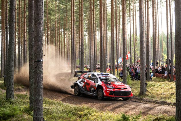 IPA87141800 - Driver Oliver Solber and co-driver Elliott Edmondson of the Toyota Gazoo Racing WRT team are driving the Toyota GR Yaris Rally1,They are in second place on the second day of the race during the FIA World Rally Championship WRC, Motorsport Rallye, WM Secto Rally Finland 2026 on June 31, 2026, in Jyväskylä, Finland  Copyright: xLucaxBarsali IPAxSportx xx 87141800