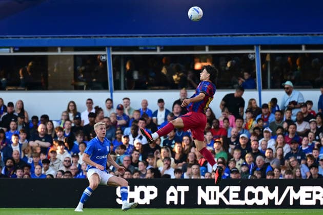 Birmingham City v Barcelona, Pre-Season Friendly FC Barcelona, Barca defender Javier Espart (12) heads the ball during the Pre-Season Friendly match between Birmingham City and Barcelona at the St Andrew s @ Knighthead Park, Birmingham, UK on 31 July 2026. Birmingham St Andrew s @ Knighthead Park West Midlands UK Editorial use only , Copyright: xDennisxGoodwinx PSI-24614-0005