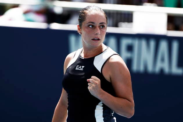 Washington DC Open tennis tounament Elisabetta Cocciaretto of Italy celebrates a point during her quarterfinal match against Naomi Osaka of Japan at the Washington DC Open tennis tounament, Washington, DC, USA, 31 July 2026. WASHINGTON DC UNITED STATES  Copyright: xWILLxOLIVERx