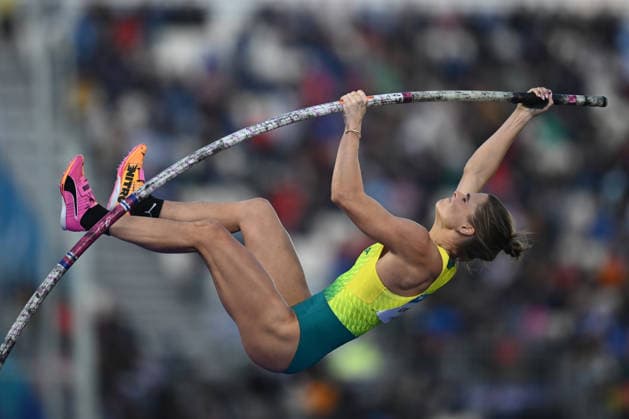 COM26 ATHLETICS, Australian pole vaulter Nina Kennedy during the Women s Pole Vault Final of the Glasgow 2026 Commonwealth Games at EDF Scotstoun Stadium in Glasgow, Scotland, Friday, July 31, 2026. ( NO ARCHIVING, EDITORIAL USE ONLY Glasgow Scotland United Kingdom  Copyright: xJOELxCARRETTx 20260801175997265834