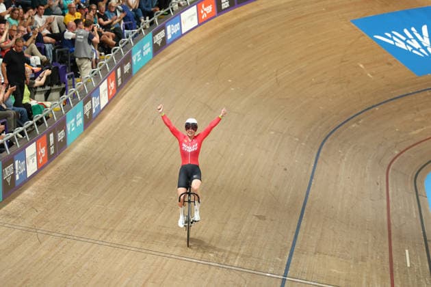 July 31, 2026, Glasgow, Scotland, Great Britain: EMMA FINUCANE of Wales celebrates winning the Track cycling, Rad, Radsport, Bahnrad, Bahn Women s Sprint Final of the Commonwealth Games Glasgow 2026 in Glasgow, Scotland. Commowealth Games 2026: Track Cycling  - ZUMAc179 20260731_zep_c179_134 Copyright: xMickaelxChavetx