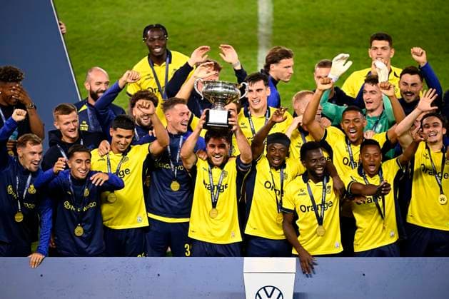 Club Brugge v Royale Union Saint-Gilloise - Volkswagen Supercup 2026 BRUGGE, BELGIUM - JULY 31 : The team of Royale Union Saint-Gilloise celebrating after winning the Volkswagen Supercup 2026 match between Club Brugge and Royale Union Saint-Gilloise on July 31, 2026 in Brugge, Belgium, 31 07 2026 Brugge Belgium  Copyright: xTomasxSiskx