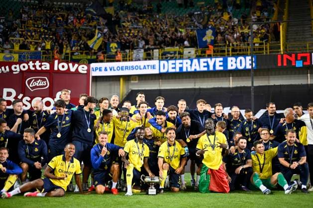 Club Brugge v Royale Union Saint-Gilloise - Volkswagen Supercup 2026 BRUGGE, BELGIUM - JULY 31 : The team of Royale Union Saint-Gilloise celebrating after winning the Volkswagen Supercup 2026 match between Club Brugge and Royale Union Saint-Gilloise on July 31, 2026 in Brugge, Belgium, 31 07 2026 Brugge Belgium  Copyright: xNicoxVereeckenx