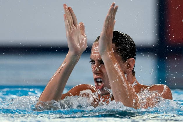 Filippo Pelati of Italy competes in the artistic swimming Solo Tech Men Final during the European Aquatics Championships at the Olympic Aquatic Center in Paris (France), July 31, 2026. Andrea Staccioli