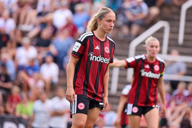 Bad Nauheim, Deutschland: 31.07.2026 - Testspiel - Eintracht Frankfurt Frauen vs. Racing Club de Strasbourg Im Bild: Danique Tolhoek (SGE) *** Bad Nauheim, Germany, July 31, 2026: Friendly match between Eintracht Frankfurt Women and Racing Club de Strasbourg. Pictured: Danique Tolhoek (SGE) Copyright: HMBxMedia MadeleinexFantini