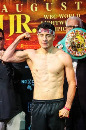 July 31, 2026: Lightweight William Zepeda on stage during weigh-ins for the Roach Jr. vs Zepeda event at the Skybox Lounge inside the Virgin Hotels on July 31, 2026 in Las Vegas, NV. CSM. Las Vegas United States of America - ZUMAc04_ 20260731_zma_c04_201 Copyright: xChristopherxTrimx