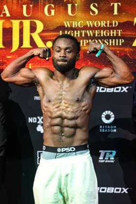 July 31, 2026: Junior Middleweight Charles Conwell on stage during weigh-ins for the Roach Jr. vs Zepeda event at the Skybox Lounge inside the Virgin Hotels on July 31, 2026 in Las Vegas, NV. CSM. Las Vegas United States of America - ZUMAc04_ 20260731_zma_c04_236 Copyright: xChristopherxTrimx